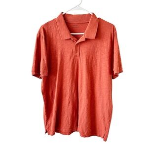Vince Short Sleeve Slub Polo Orange Men’s Shirt